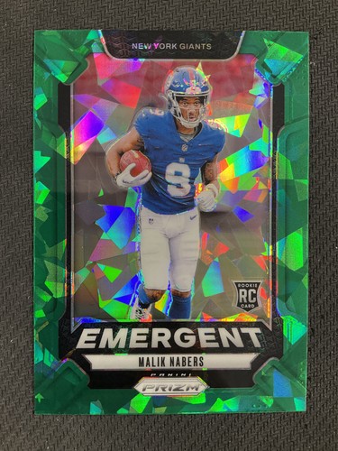 2024 Panini Prizm #6 Malik Nabers New York Giants Emergent Green Ice Prizm RC
