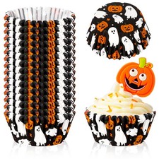 300Pcs Halloween Cupcake Liners Pumpkin Boo Ghost Baking Cups Halloween Muffin L