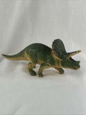 Triceratops Dinosaur Toy Figure 1999 Green Plastic 2.5x6  Prehistoric Animal