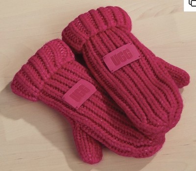 Atemberaubende UGG Kids Chunky Fäustlinge - Rosa Einheitsgröße Mädchen UVP 39,99£