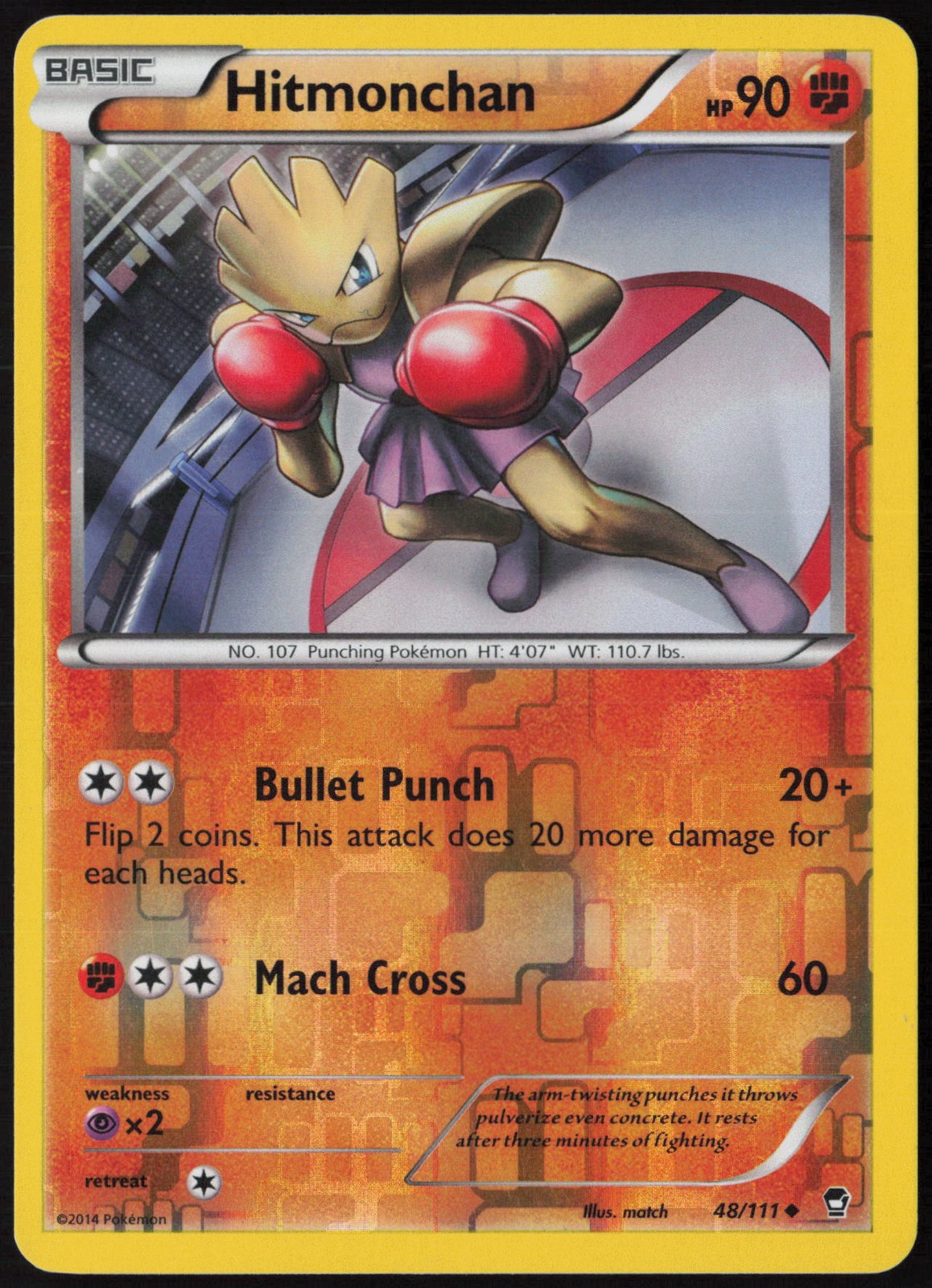 Hitmonchan Reverse Holo 48/111 XY - Furious Fists LP