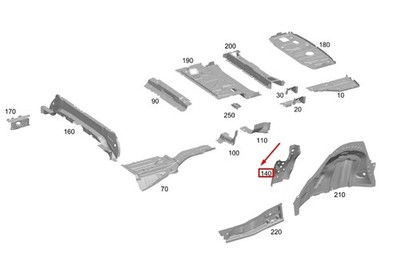 MB EQB X243 Radhaus hinten rechts Innenverstärkung A2476109001 NEU ORIGINAL