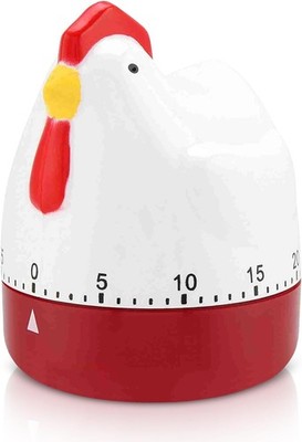 Cute Kitchen Timer, Mechanical Chicken Egg Timer 60 Minute Loud Alarm Manual