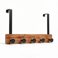 Over Door Hooks 5 Hook Hanger No Drill Clothes Coat Towel Organizer Rack
