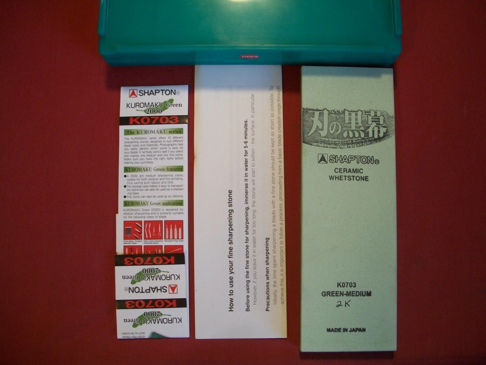 Shapton Ceramic Whetstone #K0703 Green-Medium 2k, NOS