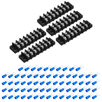 #ad #ad 5Pcs Terminal Block 300V 20A Dual Rows 7P PA66 with 70Pcs 16A Fork Connectors $26.47