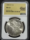 $1 1884 CC Morgan Dollar NGC MS 63 - Flash One Day Sale - Stunning Coin