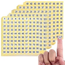7500 Pcs 1-500 Round Number Stickers Labels, 15 Sets Self-Adhesive Round Labe...