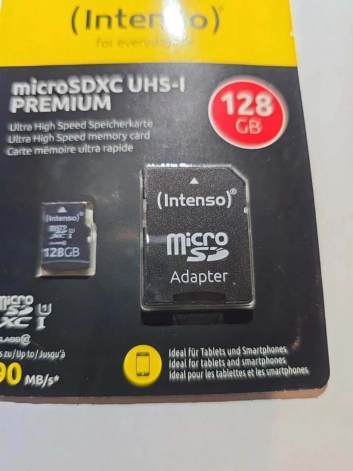Intenso; 128GB Micro SDHC High Speed Memory Card, Class 10 with Adaptor free p+p - Image 3 of 4