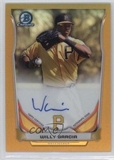 2014 Bowman Chrome Prospect Gold Refractor 47/50 Willy Garcia #BCAP-WG Auto 2x6