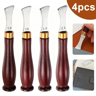 4 PCS Leather Edge Creaser Tools Fan-Shaped Leathercraft Punch for DIY Crimping