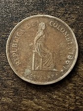 1981 Colombia 5 Five Pesos Beautiful Actual Coin TC751*