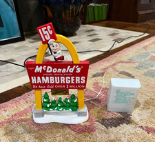 Department 56 The Original Snow Village McDonalds Light Up The Night Sign w/box