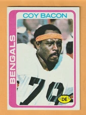 Coy Bacon Cincinnati Bengals 1978 Topps #135 Jackson State Ironton Ohio
