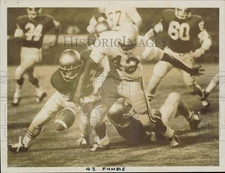 1971 Press Photo West Charlotte High's Larry Colvin fumbles during football game