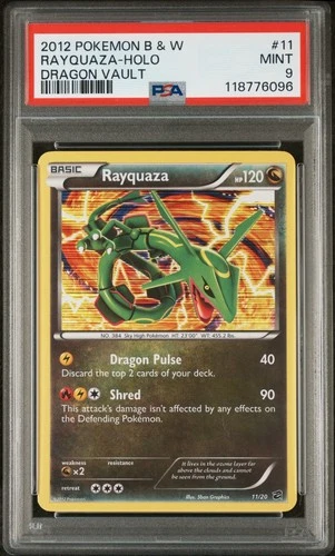 PSA 9 Rayquaza 11/20 Dragon Vault Black & White Holo Pokemon Special Set Low Pop