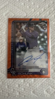 2025 Topps Chrome Update - Rookie Autographs Aaron Schunk /25 + /175 Lot