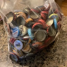 Lot of 400 Beer Bottle Caps 2 POUND Mixed Used Man Cave Craft