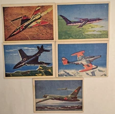 Cardmaster Jet Aircraft Of The World 1958 Cards x 5 - Cards 12,28,31,49 & 62