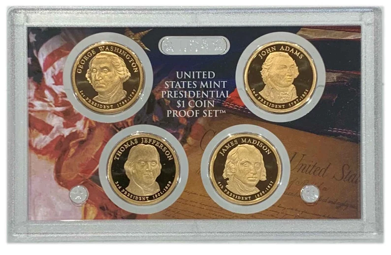 Juego de 10 monedas de plata sin circular con caja y certificado de autenticidad de Estados Unidos Mint 2007 Foto 3 de 4