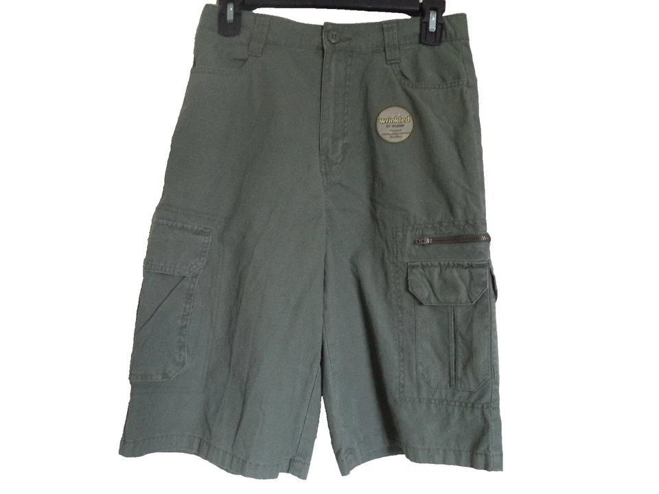 Boy's Green Canyon River Blues Cargo Shorts. 16. 100% Cotton. 7 Pockets. Wrinkle - Image 2 of 4
