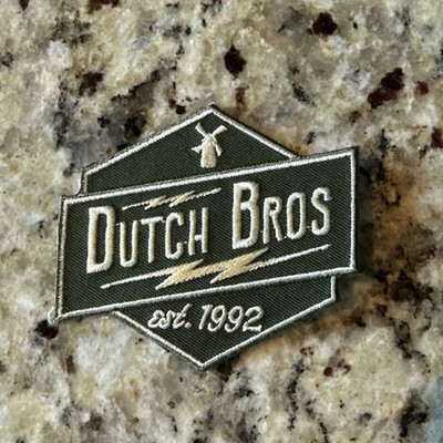 Dutch Bros LOGO Green IVORY Patch COFFEE Old STOCK Large OG Vintage