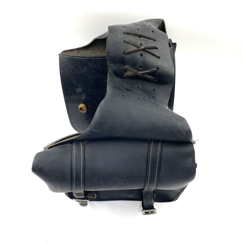 oem Harley 91008-82C Leather Throw Over Saddlebags 82-22 Sportster Dyna Softail - Image 4 of 4
