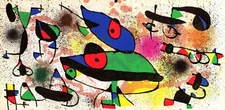 Original 1973 Lithograph by Joan Miro "Sculptures - Les Grenouilles" (The Frogs)