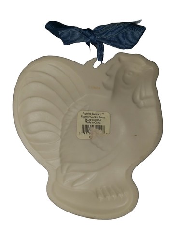 Lenox Rooster Cookie Press Poppies On Blue Barnyard Kitchen Collection 5" New - Picture 2 of 8