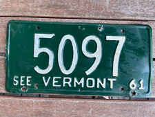 1961 Vermont license plate 5097