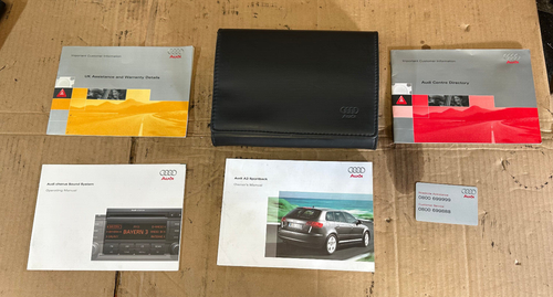 2010 AUDI A3 8P SPORTBACK 2.0 DIESEL OWNERS MANUAL HANDBOOKS WITH LEATHER WALLET - Afbeelding 1 van 4