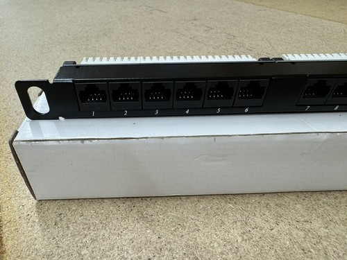 1x 24 Port 48 Ports 0.5U Rm Cat5e Patch Panel Panels Black - 第 2/2 張圖片