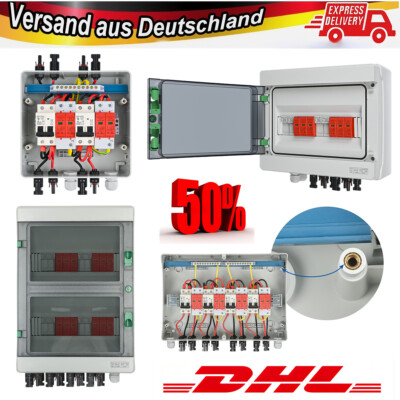 Solar Anschlusskasten Photovoltaik 1/2/3/4 Strings Überspannungsschutz T2 1000V