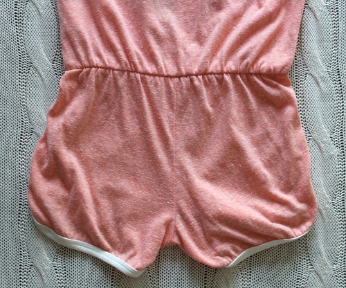 TINY WHALES Girl's Aloha Hawaii Rainbow Retro Peach Romper, Size 7 - Picture 5 of 8