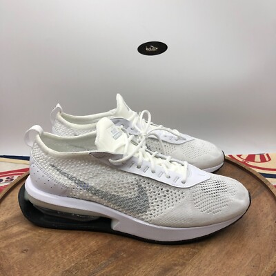 Nike Men Air Max Flyknit Racer NN Sneaker White/Black/Pure Platinum Size  New