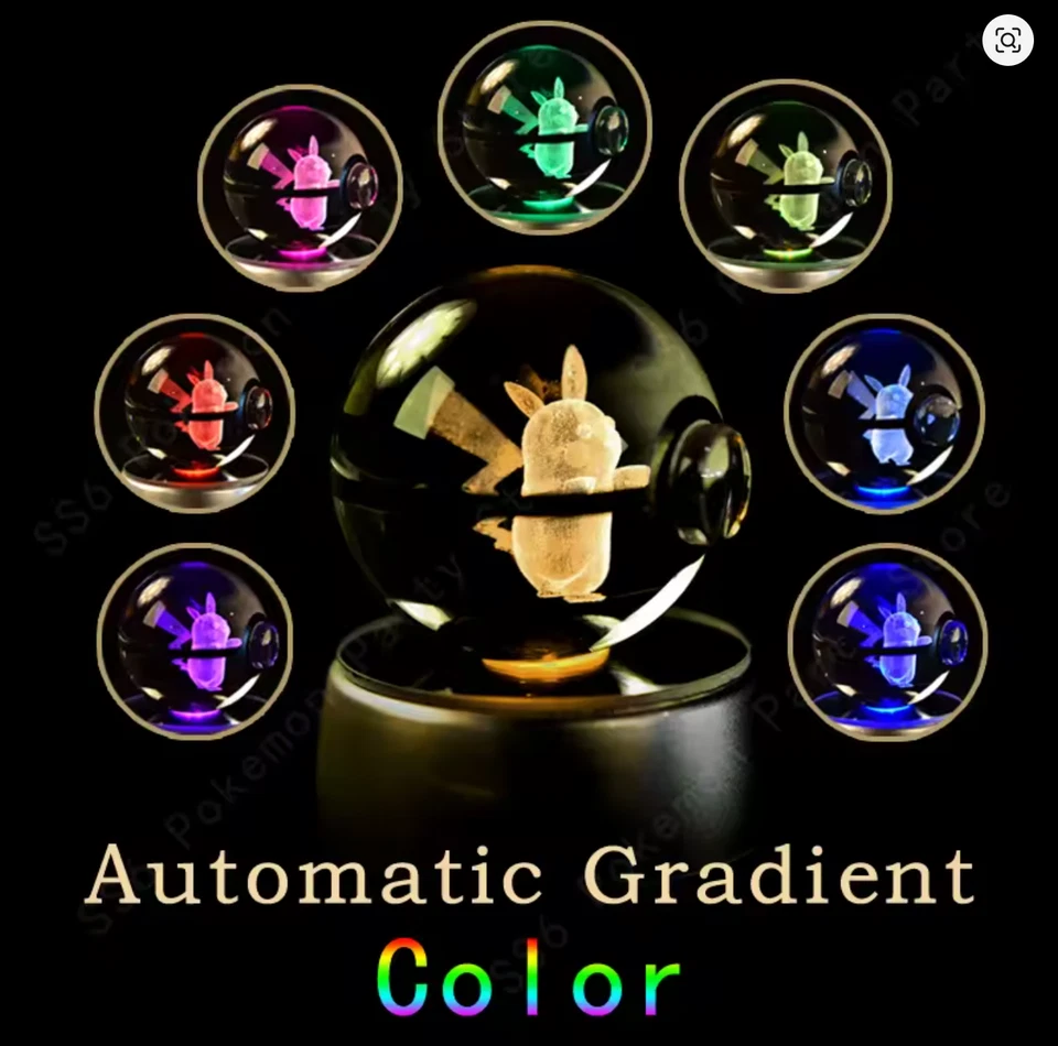 3D Anime Crystal Ball LED Night Light Lamp |  Desk Decor Gift for Fans & Game - Image 2 of 4