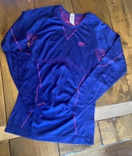 Souke Sports Women's Compression Blue Long Sleeve Base Layer Seamless Medium