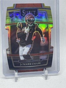 2021 Select JAMARR CHASE Black Gold Prizm Die Cut Concourse RC #47 Bengals
