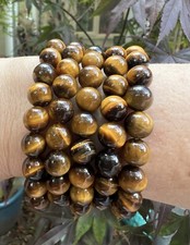 Tiger Eye / Tigers Eye Crystal Beaded Bracelet 8mm