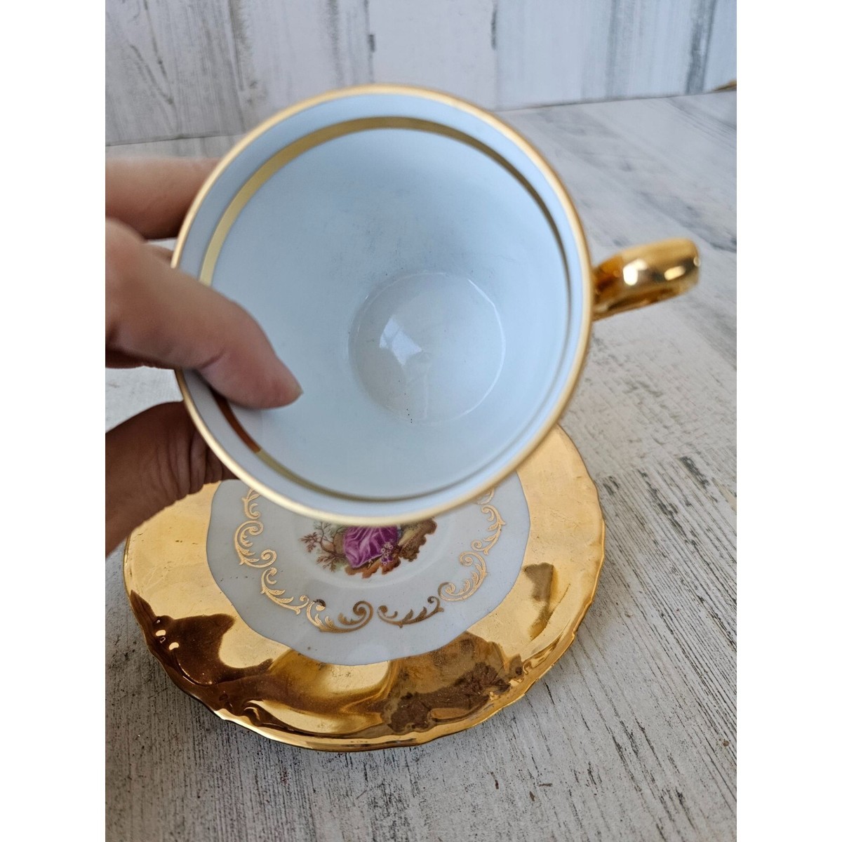 24K KARAT ゴールドプレート 陶器 飾り皿 フッチェンロイター ババリア 24K KARAT ゴールドプレート 陶器 飾り皿 フッチェンロイター