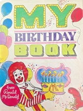 VERY HARD TO FIND Ronald McDonald Birthday Book - BRAND NEW, MINT CONDITION!!