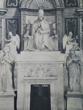 Rome Italy RPPC Postcard Early 1900s Rare Vatican St Peter Sculpture Pio VII