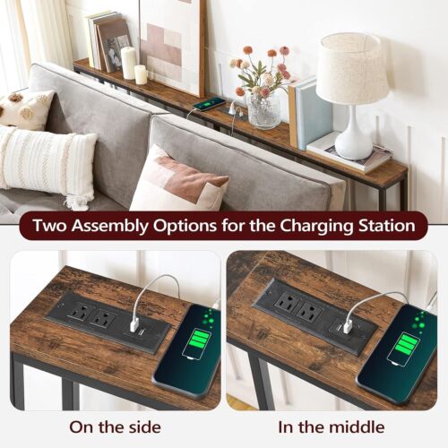 Compact Console Table with Power Strip - Ideal for Entryway and Living Spaces - Picture 8 of 9