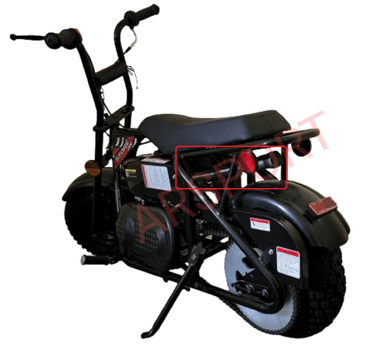 Center Exhaust Header stage for TrailMaster Storm 200 Minibike