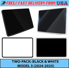 Two-Pack Bundle White & Black Silicone Screen Protector Tesla 2024-2025 Model 3