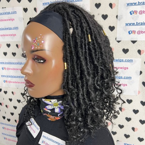 Short Faux Locs Headband Wigs For Black Women With Accessories Included - Picture 6 of 10