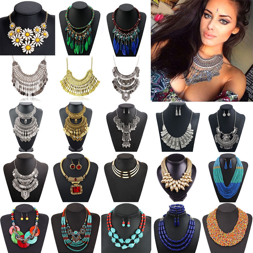 Fashion Bohemia Pendant Choker Chunky Chain Women Bib Necklace