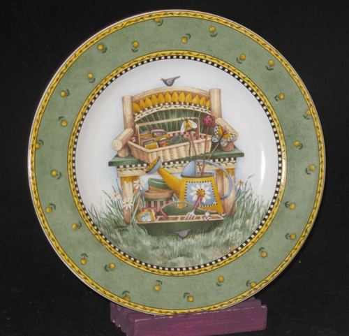 Sakura Garden Vignette Debbie Mumm Salad Dessert Plate Chair Garden Daisy