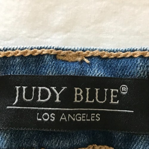 Judy Blue Relaxed Fit Jeans Women 5/27 Blue Mid Rise Medium Wash Raw Hem Stretch - Picture 3 of 13