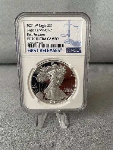 2021 W SILVER EAGLE TYPE 2 T-2 EAGLE LANDING NGC PF70 ULTRA CAMEO FIRST RELEASES